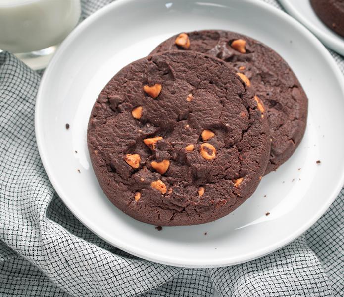 Individually wrapped 4 oz. Double Chocolate Caramel Cookies | Otis